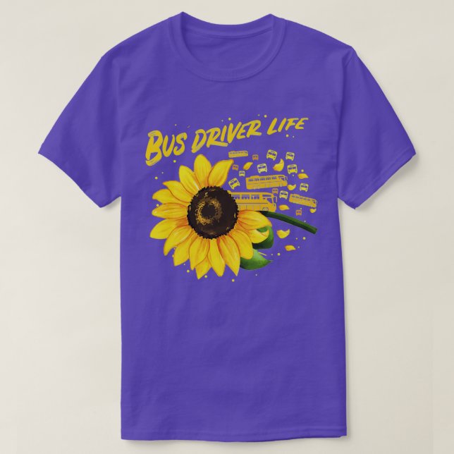 Camiseta Ideia de driver de ônibus de girassol (Frente do Design)