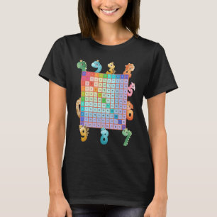 Camiseta Ideia de Números de Dinossauros para Crianças e Qu