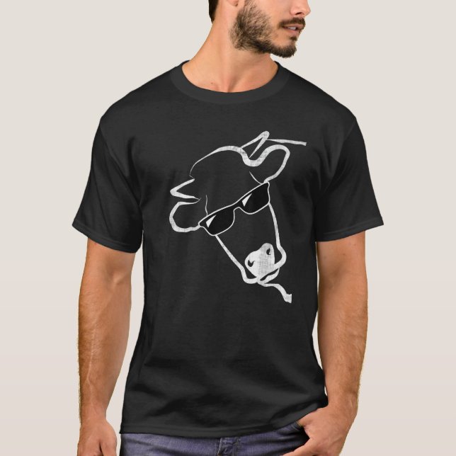 Camiseta Ideia de Óculos de Sol de Vaca (Frente)