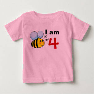Camiseta ideia de presente de abelha de quarto aniversário