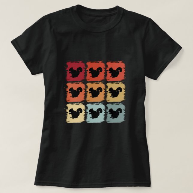 Camiseta Ideia de presente de animal do Esquilo de Arte Pop (Frente do Design)