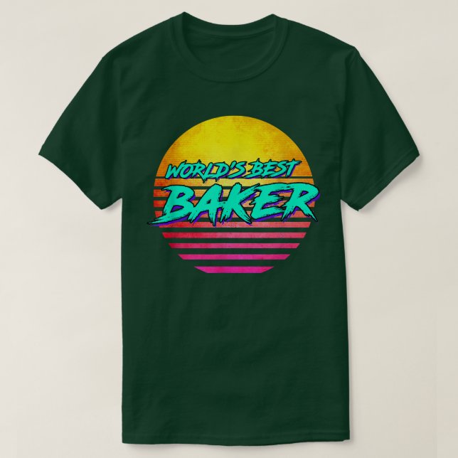 Camiseta Ideia de presente de Estilo Baking de 1980 para Ba (Frente do Design)