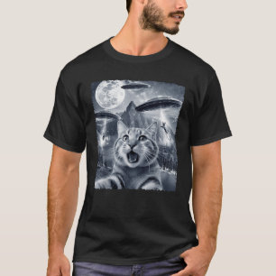 Camiseta Ideia de Presente de Gato Alien Divertido com Self