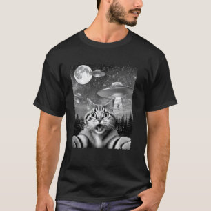 Camiseta Ideia de Presente de Gato Alien Engraçado com Self