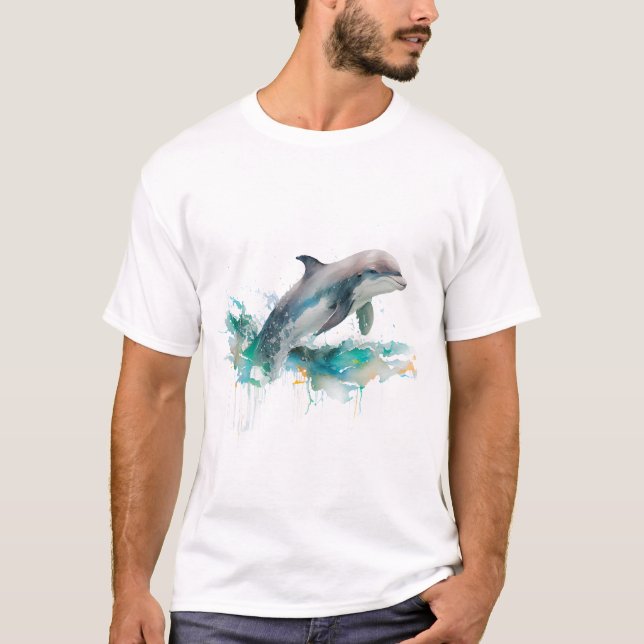 Camiseta Ideia de presente de golfinho com tema de salto (Frente)