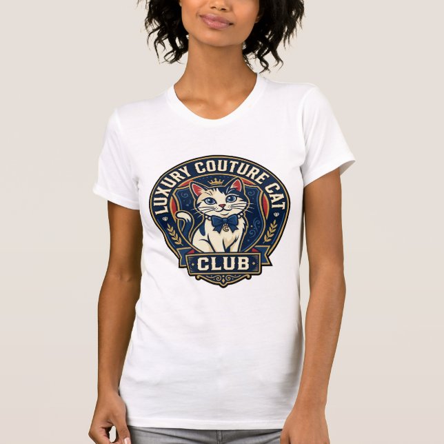 Camiseta Ideia de Presente de Mãe de Gato de Luxo - Couture (Frente)