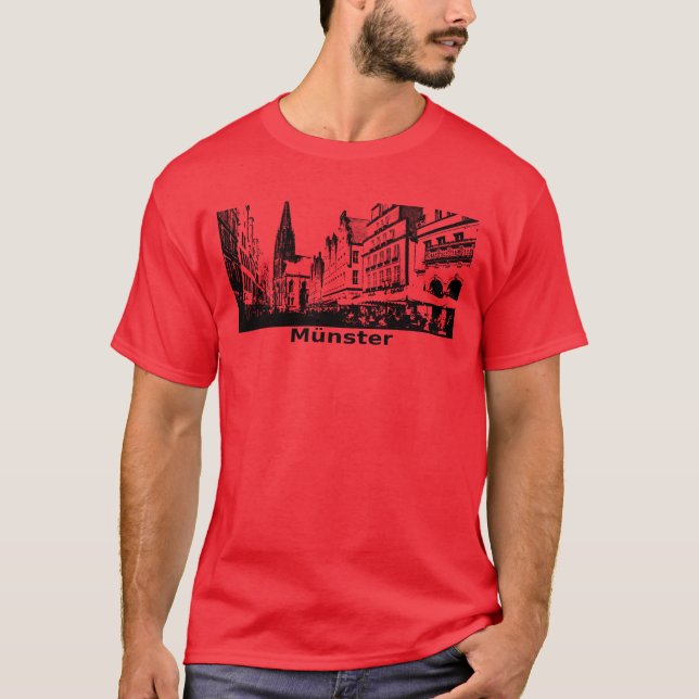 Camiseta Ideia de Presente para a Cidade de Mnster Ver pres (Frente)