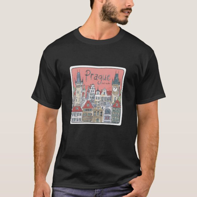 Camiseta Ideia de presente para os ventiladores de Praga (Frente)