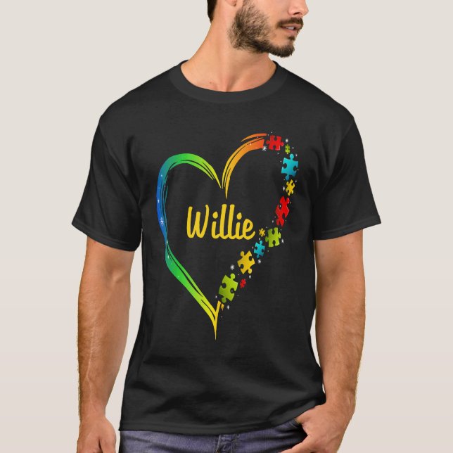 Camiseta ideia de quebra-cabeça do coração da conscientizaç (Frente)