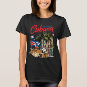Camiseta Ideia de Roupa com a Bandeira Cubana para Mulheres