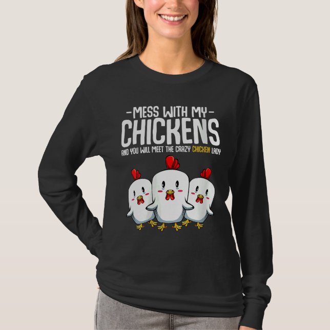 Camiseta Ideia de Senhora Louca de Galinha (Frente)
