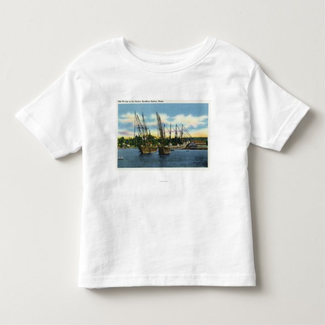 Camiseta Ideia de Shipwrecks velhos no porto (Frente)