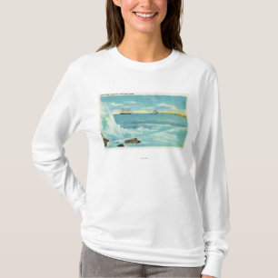 Camiseta Ideia de uma cena do surf, navios na baía de Casco