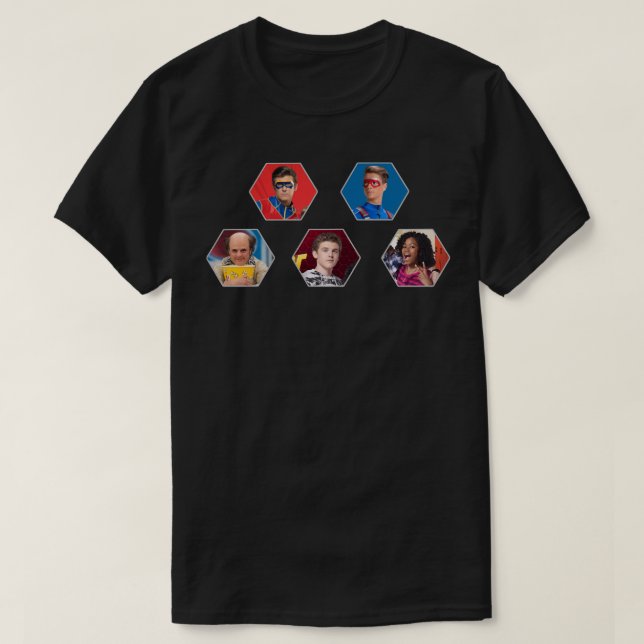 Camiseta Ideia Dif Henry Danger Hexagon Fam de Aniversário (Frente do Design)