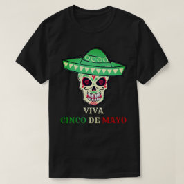 Camiseta Ideia divertida do partido de crânio VIVA CINCO DE