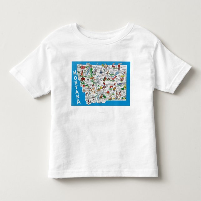 Camiseta Ideia do estado com desenhos animados, pontos (Frente)