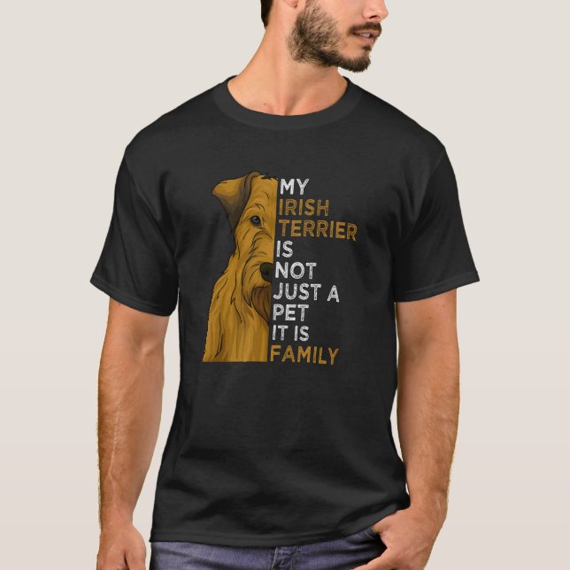 Camiseta Ideia do Presente da Família Terrier Dog Irlandesa (Frente)