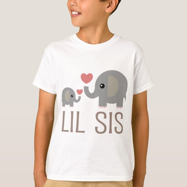 Camiseta Ideia do presente do elefante do Sis de Lil (Frente)