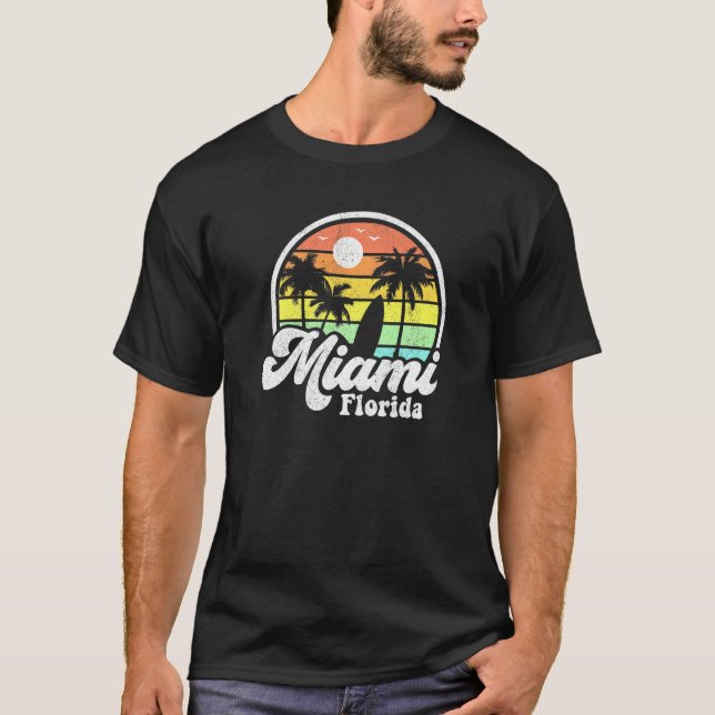 Camiseta Ideia do Surf de Navegação na Flórida de Miami, na (Frente)