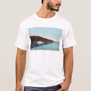 Camiseta Ideia do sussurro do navio a vapor no lago