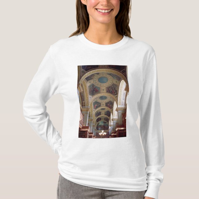 Camiseta Ideia do teto coffered da biblioteca com s dourado (Frente)