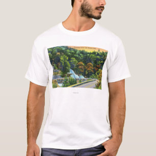 Camiseta Ideia em ferradura da curva de quedas do bastião