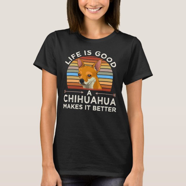 Camiseta Ideia Engraçada de Chihuahua de Curta Duração (Frente)