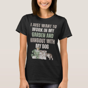 Camiseta ideia sarcástica de Gardening Dog