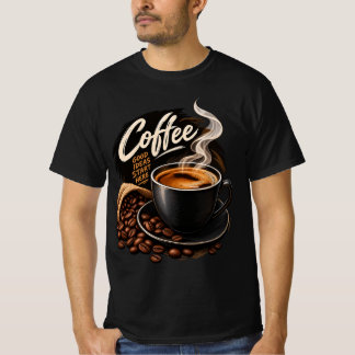 Camiseta Ideias Boas Começam Aqui – Café Engraçado