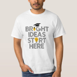 Camiseta Ideias Brilhantes Comecem Aqui