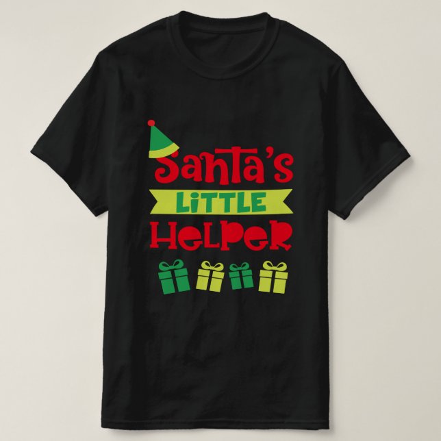 Camiseta Ideias de presentes de Natal do Santas Helper (Frente do Design)