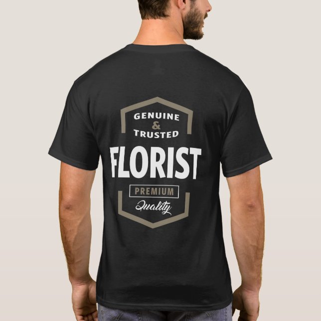 Camiseta Ideias de presentes do logotipo florista (Verso)