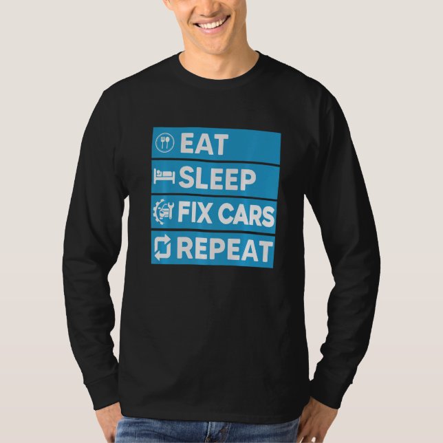 Camiseta Ideias Mecânicas Automáticas Comem Carros de Corre (Frente)