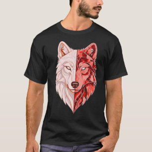 Camiseta Identidade Abstrata de Lobo Símbolo Dual do Eu M