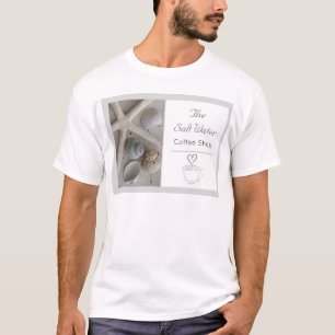 Camiseta Identidade Visual de Negócios de Cafés Costeiros