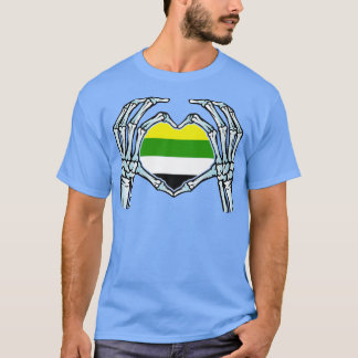 Camiseta Identidade visual não binária do esqueleto do Gay 