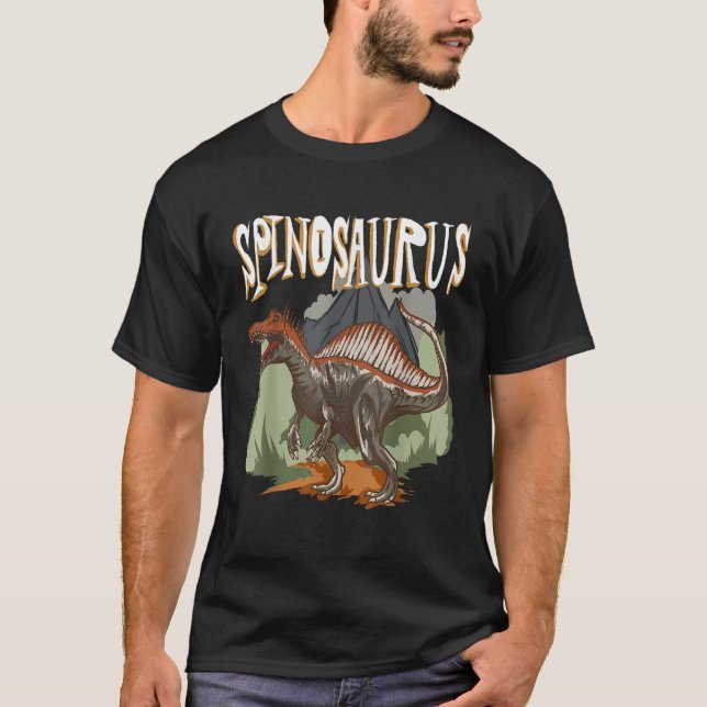 Camiseta Identificação do dinossauro Spinossauro (Frente)