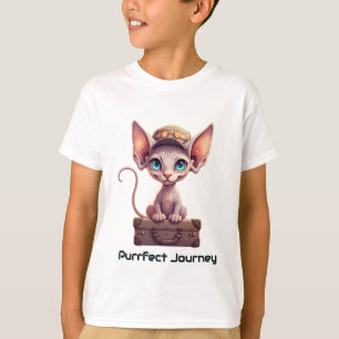Camiseta Identificador de Bagagem Gatinho Fofo Presente par