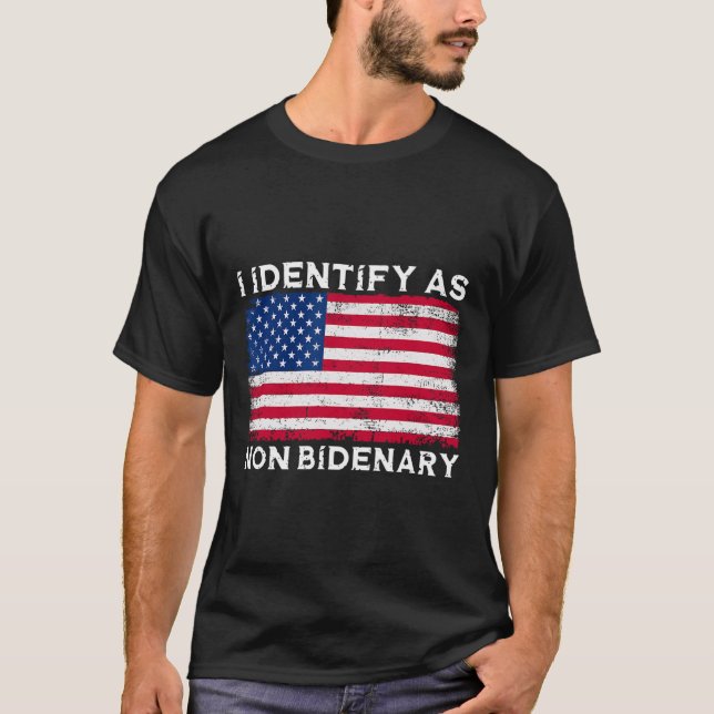 Camiseta Identificar como Sinalizador Patriot Americano Não (Frente)