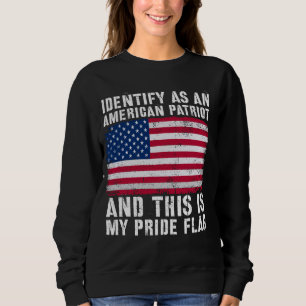Camiseta Identifico-Me Como Patriota Americano 4 De Julho D