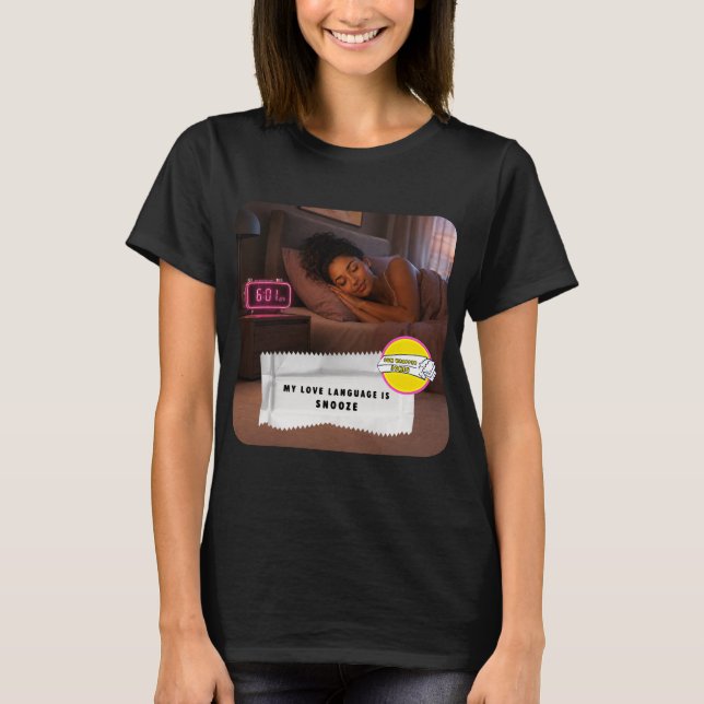 Camiseta Idioma do Amor Piadas de Embrulho de Chic (Frente)