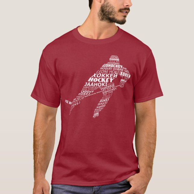 Camiseta Idiomas tipográficos de hóquei T Shirt (Frente)