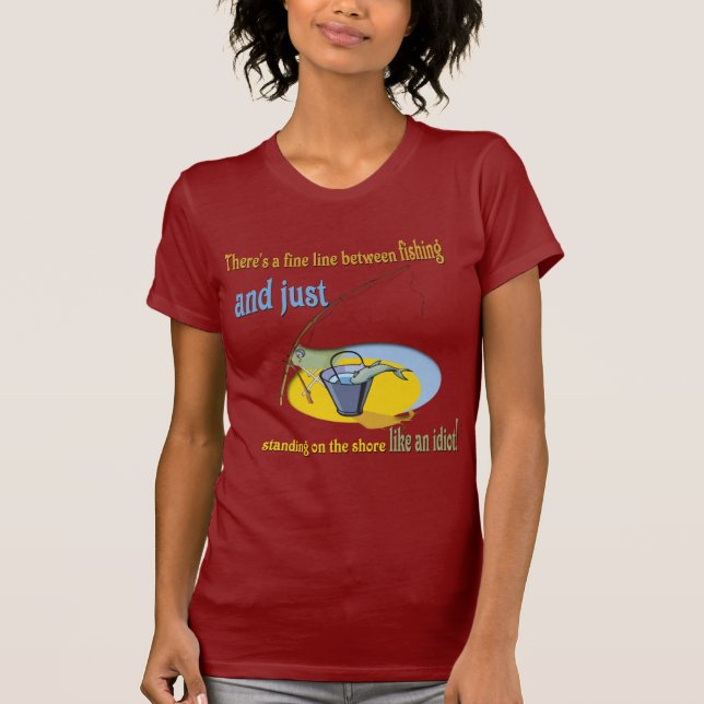 Camiseta Idiota de Pesca Engraçado (Frente)