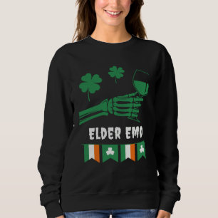 Camiseta Idoso Emo Goth Dia de São Patrício Gótico Vinho Be