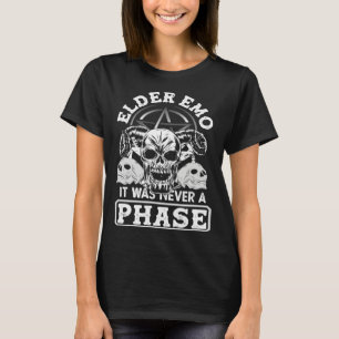 Camiseta Idoso Emo Nunca Foi Uma Fase Esqueleto Gótico  5