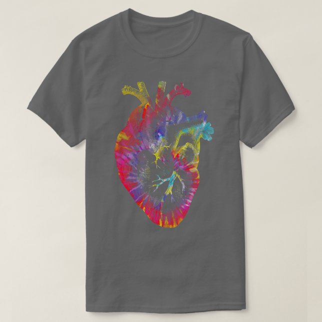 Camiseta ie Dye Anatomical Heart Anatomy Lov (Frente do Design)