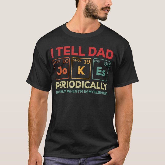 Camiseta Iell Dad Jokes Periodically Element Vintage Father (Frente)