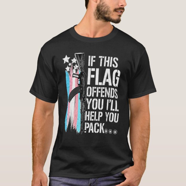 Camiseta If This Flag Offends You I'll Help You Pack (Frente)