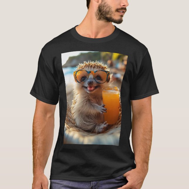 Camiseta Igel am Strand mit cooler Brille (Frente)