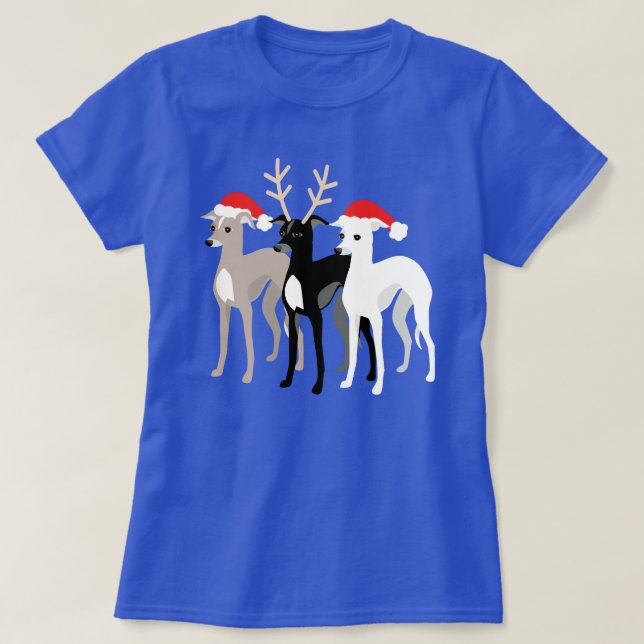 Camiseta Iggy Mãe ou Pai Greyhound italiano Natal (Frente do Design)